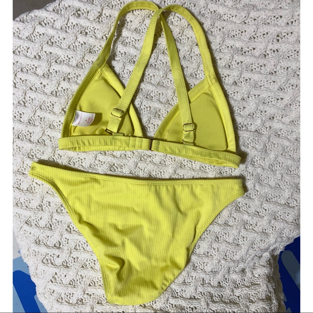 Yellow Ribbed Bikini - Picture 2 of 3